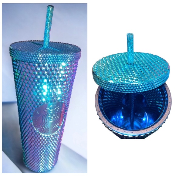 Starbucks Other - NEW Starbucks 24oz Teal Chrome Studded Venti Tumbler NWT